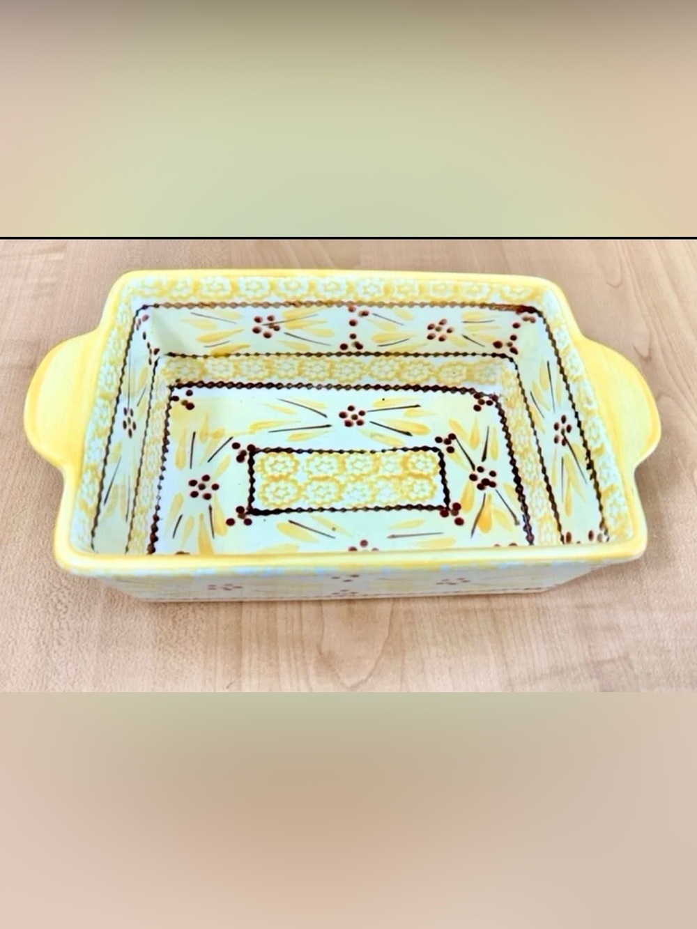 temptations bakeware presentable ovenware old world yellow Tara Baking loaf dish